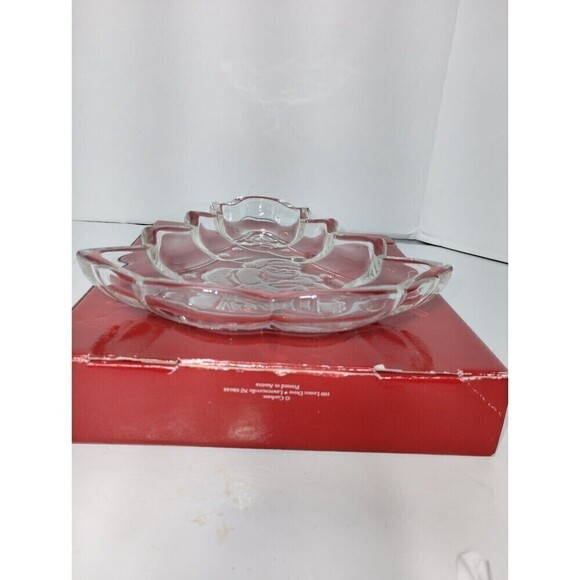 Gotham Holiday Traditions North Express Crystal Tree Treat Dish 8.5" with Santa - Picture 4 of 11